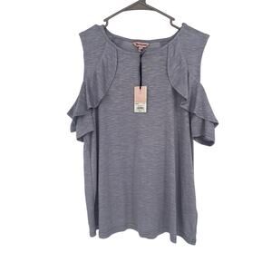 Juicy Couture Short Sleeve‎ Cold Shoulder Gray Medium Womens NEW